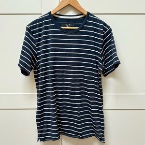 Rag and Bone T Shirt - Navy & White Stripe - Medium - Organic Cotton